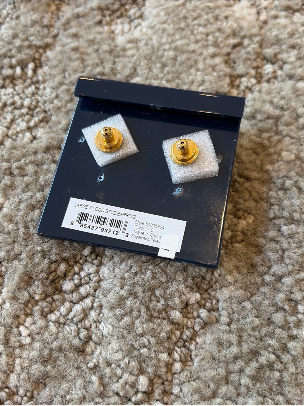 Tory Burch Gold T-Logo Stud Earrings - Picture 6 of 8